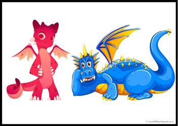 Dragon Colour Matching All1, fairytale colour matching posters, castle and dragon colour recognition, primary colours worksheet, secondary colours worksheet, fairytale day