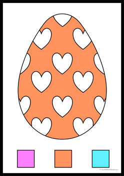 Egg Colour Clipcards Orange,  colour eggs worksheets, easter eggs colour matching worksheets, colour clip cards matching eggs worksheets, colour recognition easter eggs, easter eggs identifying colours worksheets