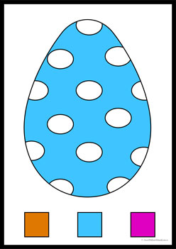 Egg Colour Clipcards Skyblue,  colour eggs worksheets, easter eggs colour matching worksheets, colour clip cards matching eggs worksheets, colour recognition easter eggs, easter eggs identifying colours worksheets