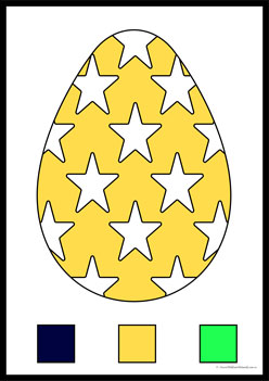 Egg Colour Clipcards Yellow,  colour eggs worksheets, easter eggs colour matching worksheets, colour clip cards matching eggs worksheets, colour recognition easter eggs, easter eggs identifying colours worksheets