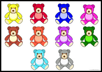 Rainbow Bear Colour Sorting All1, colour match worksheet