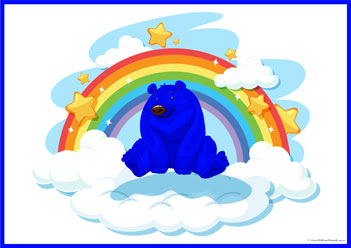 Rainbow Bear Colour Sorting Blue, colour sorting worksheets