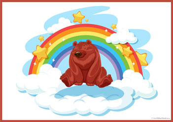 Rainbow Bear Colour Sorting Brown, learning colours worksheets