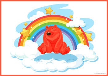Rainbow Bear Colour Sorting Orange, colour sorting bears for preschool