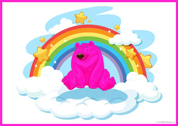 Rainbow Bear Colour Sorting Pink, colour sorting primary colours