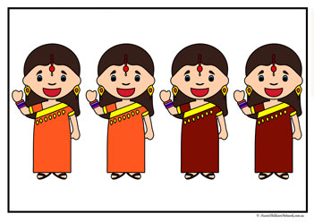 saree colour matching recognising colours worksheet diwali theme