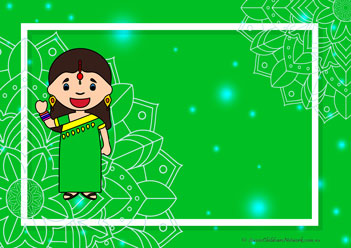 green saree colour matching recognising colours worksheet diwali theme