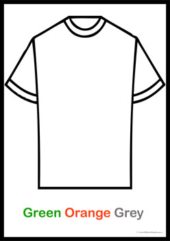 Tshirt Colour Patterns 10,  holi colour theme worksheets, learning colours worksheets, recognising primary and secondary colours for preschoolers, colour patterns worksheets