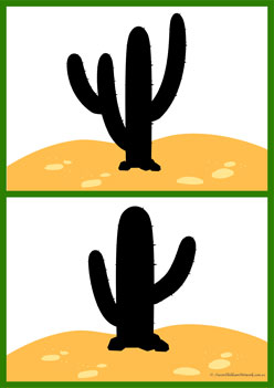 Cactus Shadow Match 8, matching shadows for children