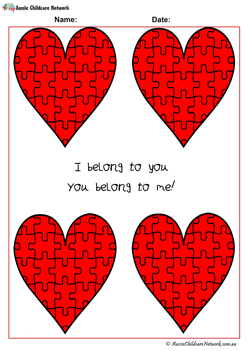 Cut and Paste Heart Puzzle