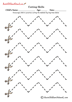 Preschool & Kindergarten Scissors Skills Work in Progress: Paper Tearing, Snips, Straight Lines, Fringe, Zig Zag, Curved Lines & Right Angled [Book]