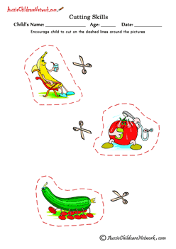 cutting cartoon pictures fruits