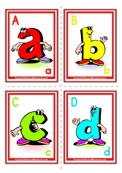 Alphabet Flashcards - Lowercase Cartoon Letter - Aussie Childcare Network
