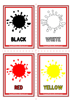 Colours Flashcards - Paint Drops - Aussie Childcare Network