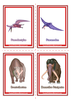 Dinasaur Pictures and Words Flashcards