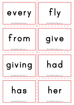 first grade sight words flash cards