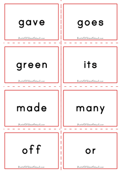 high frequency words second grade