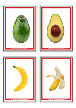 Avacado Banana Inside Fruit Flashcards For Children