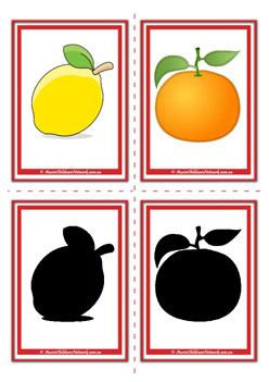 Fruit Shadow Lemon Mandarin Flashcards