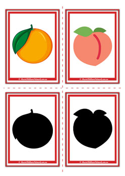 Fruit Orange Peach Shadow Flashcards