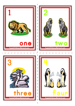 Counting Numbers Flashcards - Animals - Aussie Childcare Network