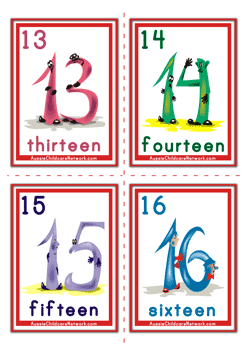 number word flashcards