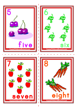 number word flash cards