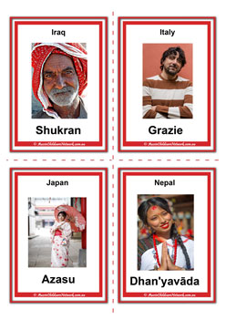 Thanks Different Languages Flashcards Set2, learning thank you in different languages, thank you of the world displays, thank you worksheets, teaching children thank you in languages