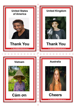 Thanks Different Languages Flashcards Set5, learning thank you in different languages, thank you of the world displays, thank you worksheets, teaching children thank you in languages