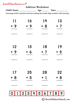 addition facts worksheets