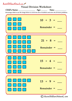 Simple Division practice worksheets
