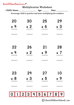 Double Digit Multiplication Worksheets - Aussie Childcare ...