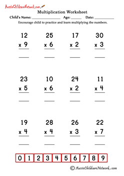 two digit multiplication worksheets