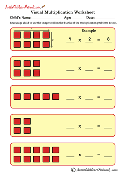 Visual Multiplication Worksheets - Aussie Childcare Network