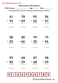 subtraction with regrouping worksheets