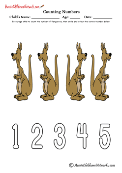 counting number animal theme printables