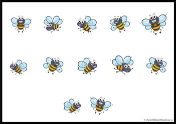 Bee Counting Cards 11