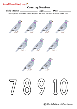 counting worksheet Birds Theme Printables