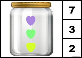 Candy Hearts Counting 3 Candy Hearts Counting 1, heart counting worksheet for children, learning numbers worksheet preschool, valentines day counting activities for preschoolers, number recognition for children