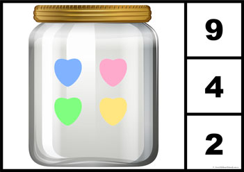Candy Hearts Counting 4 Candy Hearts Counting 1, heart counting worksheet for children, learning numbers worksheet preschool, valentines day counting activities for preschoolers, number recognition for children