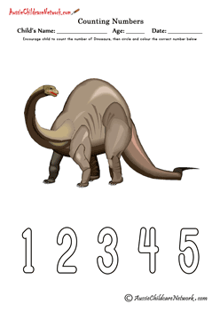 Counting Numbers Dinosaurs theme printables