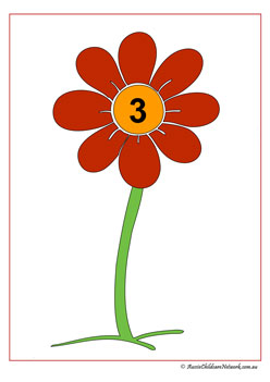 flower counting number recognition one to one correspondence spring time counting worksheets number 3