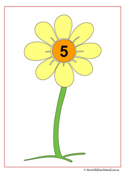 flower counting number recognition one to one correspondence spring time counting worksheets number 5