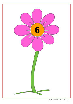 flower counting number recognition one to one correspondence spring time counting worksheets number 6