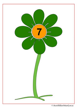 flower counting number recognition one to one correspondence spring time counting worksheets number 7