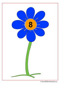 flower counting number recognition one to one correspondence spring time counting worksheets number 8