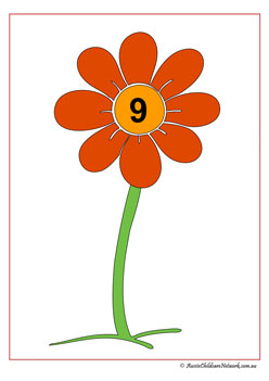 flower counting number recognition one to one correspondence spring time counting worksheets number 9
