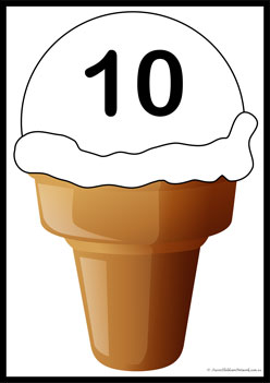 Ice Cream Number Colour Matching 10