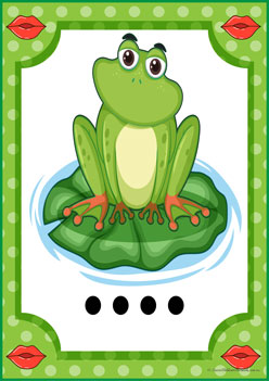Kissing Frog Number Match 4 counting frogs, learning numbers 1 to 10, counting recognition worksheets for children