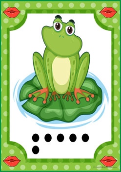 Kissing Frog Number Match 6 counting frogs, learning numbers 1 to 10, counting recognition worksheets for children